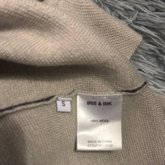 IRIS & INK Cream Sheath Dress Sleeveless Crew Neck - Picture 8 of 14